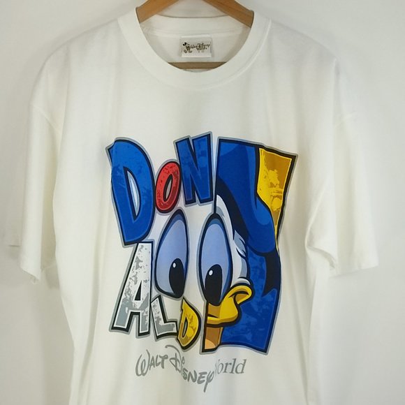 Walt Disney World Donald Duck Graphic T-Shirt Adult's XL? White Distressed - Picture 1 of 12